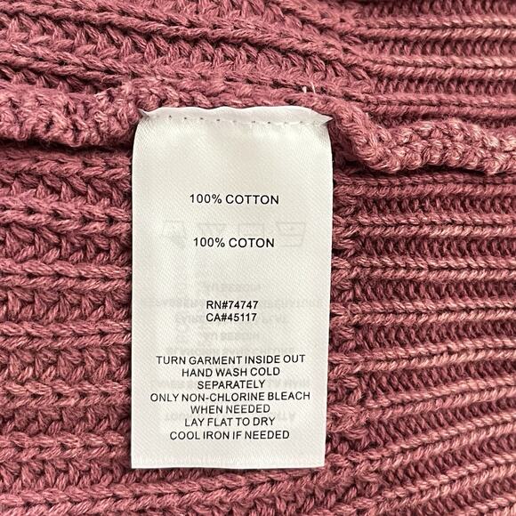 Natural Reflections Womens Rainer Acid Wash Chunky Knit Hoodie Size XL Red NWT - Picture 7 of 7